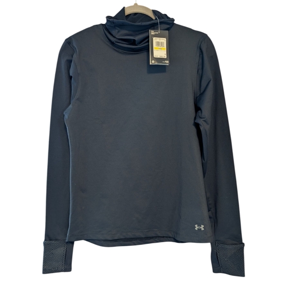 NWT Under Armour Women's Infrared Up the Pace Funnel Long-Sleeve Shirt Black Med - Picture 1 of 9